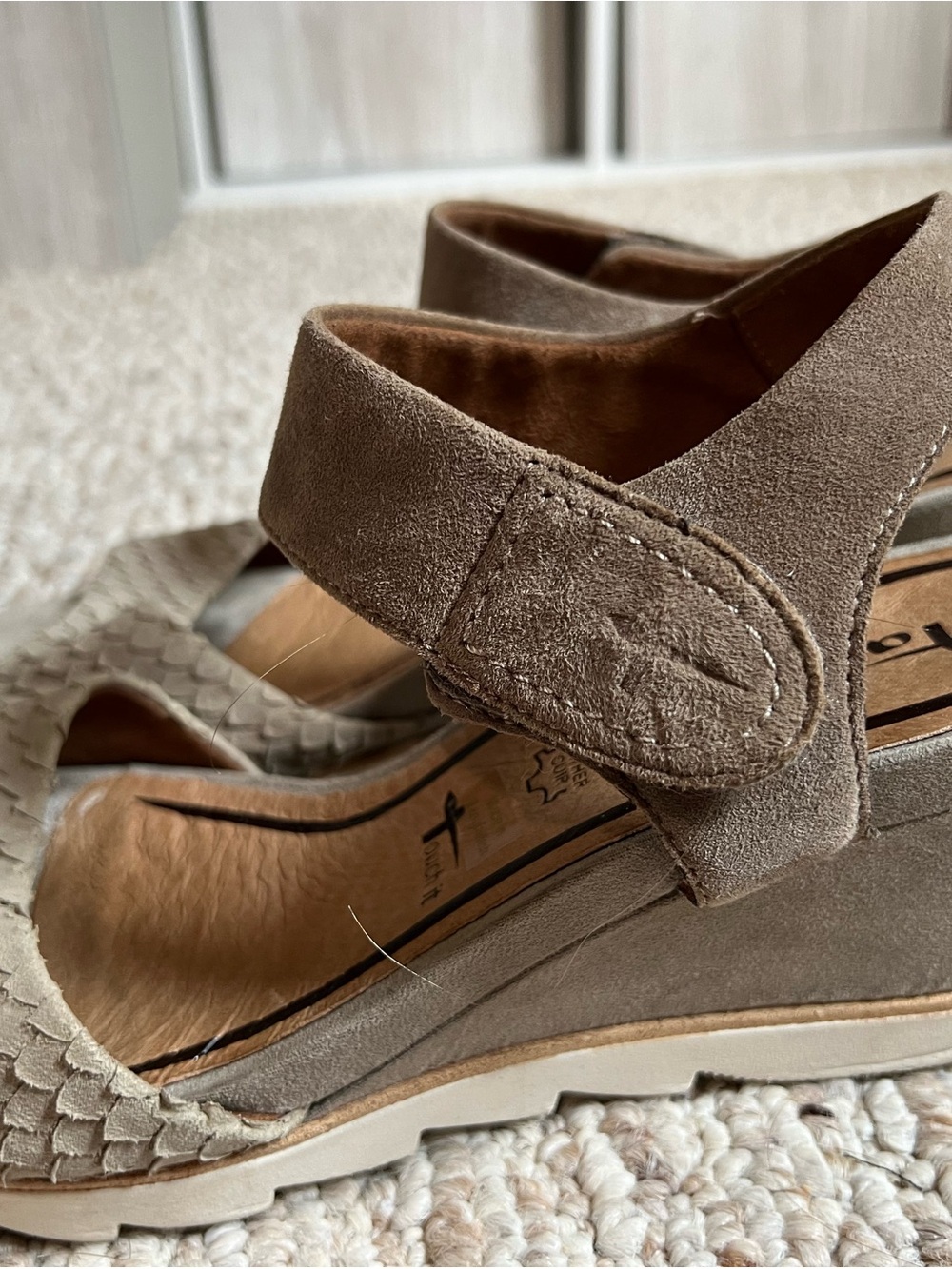Women’s Tamari’s Taupe Suede Wedge Sandals - Comfortable Everyday Style